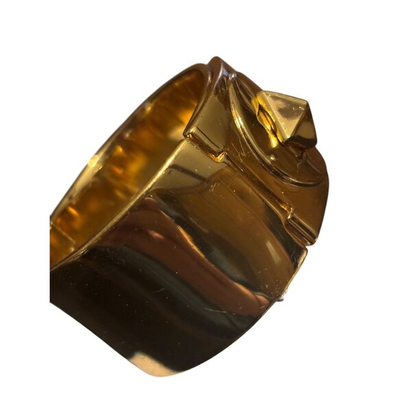 Kate Spade Gold-Tone Pyramide Stud Turnlock Bangle Bracelet - Picture 7 of 13